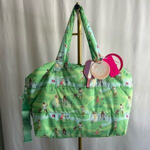 Betsey Johnson Golf/Tennis/Pickleball Duffle Bag in Green/Blue